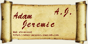 Adam Jeremić vizit kartica